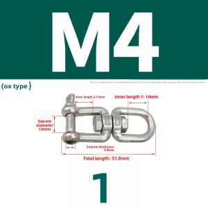 POWER&STRONG | 304 Stainless Steel Rotating Ring Pet Chain Link 8-Shaped Anti-Tangle Hook