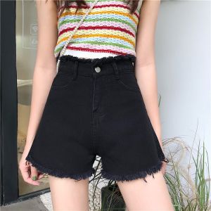 Loose Straight Leg Jeans Shorts Womens Summer Thin High Waist Wide Leg Five-Quarter Blue Denim Casual Style plus Size