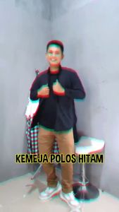 Basic Kemeja Navy Polos Panjang Formal Casual Cowo Putih Hitam