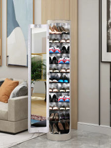 New 2025 Smart Disinfection 360 Degree Rotating Shoe Cabinet High Vertical Cylinder round Modern Simple Home Storage Organizer