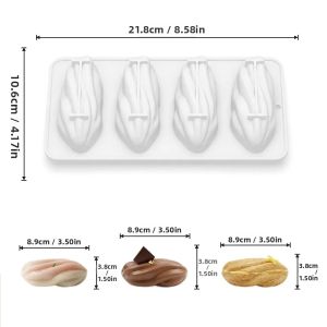 Khuôn Silicon Làm Sô Cô La 4/6/12 Ô Hình Quả Hồ Trăn Thân Thiện Môi Trường Chất Liệu An Toàn Thực Phẩm Dùng Làm Bánh Mousse Dụng Cụ Làm Bánh Cho Món Tráng Miệng