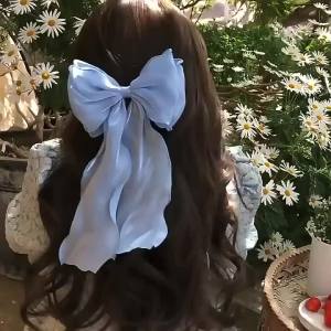 5 Piece Set Elegant Chiffon Bow Hairpin Set Large Ribbon Hairpin Girl Party Daily Hair Accessories