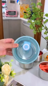 Combo 3 Hộp 5 Hộp Inox 304 Size 10cm Nắp Nhựa Hộp Đựng Thực Phẩm Trữ Đông Làm Khay Đá