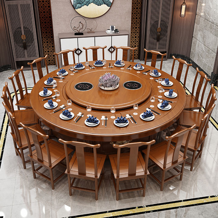 Hotel Dining Table Electric Large round Table 18 People Restaurant