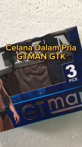 3 Pcs Celana Dalam Pria GT Man GTK 09 Bahan Katun Tebal Polos Premium Ukuran M L XL