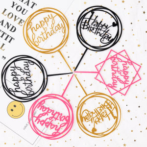 🔥Moheted👍Acrylic Cake Topper Birthday Cake Topper Happy Birthday Party Party Decoration Letters Cupcake Decor Birthday Party Supplie