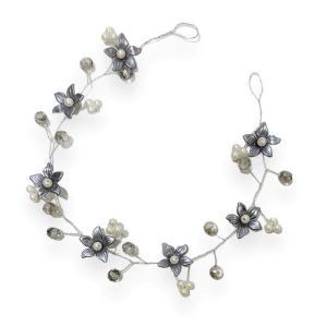 Leona Lily Crystal Pearl Headpiece Hairpiece Hijab Tiara Hiasan Kepala Fairy Handmade Fashion