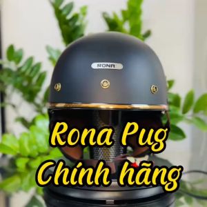 Mũ bảo hiểm xe máy nửa đầu Rona Pug có sẵn ốp tai che nắng nón bảo hiểm nam nữ freesize - Nón Trùm
