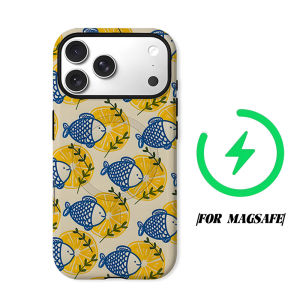 Lemon Fish Print Phone Case for iPhone 18 17 16 15 14 13 12 11 Air Pro Max Plus Double-layer Cover
