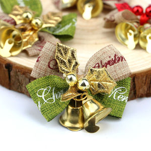 (5pieces/bag)5CM Christmas Bow Bell Gift Decoration New Year Holiday Matching Design Room Photography