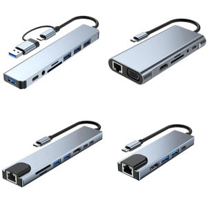 USB C HUB ประเภท C Splitter Thunderbolt 3 Docking Station แล็ปท็อปอะแดปเตอร์สําหรับ MacBook Air M1 iPad Pro