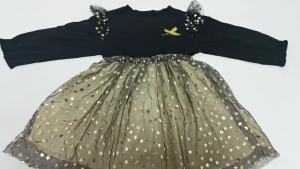 Spring Autumn Korean Style 0-6Y Girls Elegant Mesh Dress Sparkly Tulle Princess Dress Kids Fluffy Party Dress