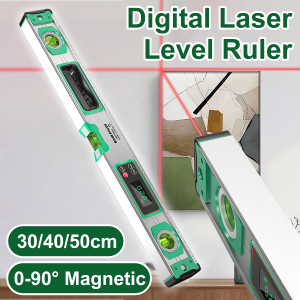30/40/50cm Digital Laser Level Ruler Protractor 0-90° Magnetic Angle Finder Precision Aluminum Inclinometer Woodworking Tools