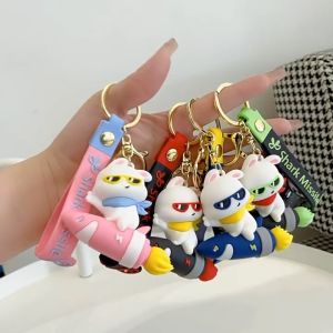 Móc khóa Thỏ Tên Lửa Shark Missile móc treo chìa khoá xe máy cao cấp móc chìa khoá hình thỏ hot trend