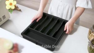 Adjustable plastic drawer storage box expandable storage tray suitable for kitchen utensils office supplies and organizing h