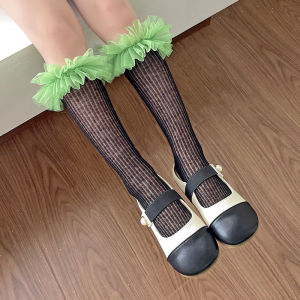 ถุงเท้าเด็กผ้าฝ้ายผสมโพลีเอสเตอร์และยางยืด ถุงเท้าข้อสั้นลายดอกไม้หวานสำหรับฤดูใบไม้ผลิและฤดูร้อน ถุงเท้าเด็กผู้หญิงแบบบาง