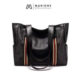 MARIONE - NIKI Tas Wanita List Merah Hitam Fashion totebag wanita tas tote bag wanita tas kerja wanita tas kuliah wanita tote bag kulit