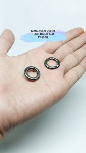 Eyelet Mata Ayam Tidak Butuh Alat Pasang Diameter Lubang 12 mm Lebar Total 19 mm Warna Hitam Black Nikel Harga Per Lusin