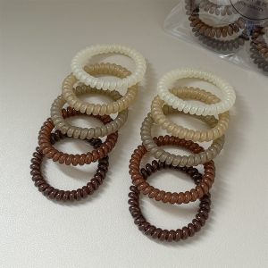 High Elasticity Telephone Line Hair Ties Womens Fashion Jelly Color Hair Bands Non-Damaging Hair Accessories for Hair Binding