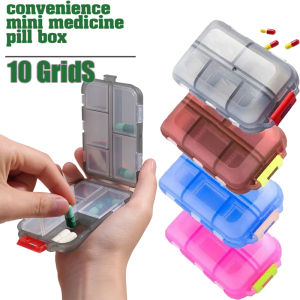 กล่อง เก็บ ยา ขนาด เล็ก พับ กล่องยา พกพา 10 ช่อง กล่อง เก็บ พกพา สำหรับ เดินทาง