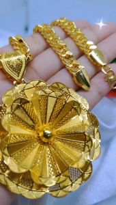 Kalung Liontin Bunga Kendari Berlapis Emas 24K Gold Dubai India Terbaru Import Dari Koin Asli Tahun Anti Karat Tidak Mudah Luntur Perhiasan Aksesoris