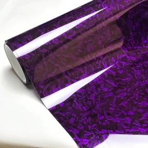 Ultra Glossy PET Purple Forged Carbon Fiber Vinyl Wrap Film Self Adhesive Car Motorcycle DIY Sticker Decal With Air Release