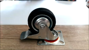 Roda troli Karet Hidup + Rem 3 inch Roda caster kastor etalase troli troly 3"