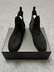 Fashionable High-Top Chelsea Boots for Men Genuine Leather Winter Warm Footwear with Suede Lining and Rubber Sole