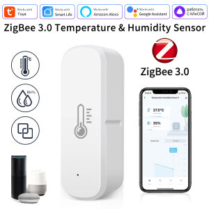 Tuya Zigbee 3.0 Smart Temperature Humidity Sensor Smart Home Alexa Google Home Thermometer Hygrometer Environmental Monitoring