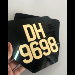 Nombor Plat Klasik BAJET Plat Lama Plat Kuning Plat Antik (2mm)