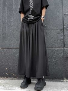 Horse-Face Skirt Mens Summer New Chinese Mens Clothing Chinese Style Han Costume Pants Mens Culottes Loose Wide-Leg Casual Pants Mens