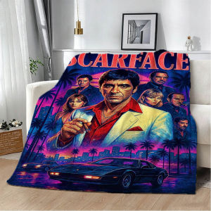 Bandai | 3D S-Scarface-S The World Is Yours Movie Flannel Blanket Soft Throw Blanket Art For Home Decor Bedroom Bed Sofa Picnic Fans Gift