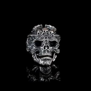 แหวน หัวกระโหลก 3 หัว ปรับขนาดได้ทุกนิ้ว แหวนแฟชั่น ผู้หชาย ผู้หญิง แหวนเครื่องประดับ เป็นของขวัญ แฟชั่น