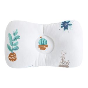 🇲🇾Ready Stock Malaysia (0-12 months) FELLO Soft Newborn 100% Cotton Baby Protector Head Shaped Pillow Prevent Flat Head Anti Roll Neck Support Sleep Cushion