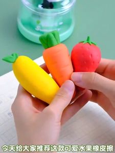 ยางลบ TPE แบบนิ่ม ลายการ์ตูนผลไม้จําลอง ขนาดใหญ่ ถอดออกได้ ยางลบรูปผลไม้ แครอท สตรอเบอร์รี่ มะม่วง สร้างสรรค์ เช็ด ลบ ยางลบน่ารัก