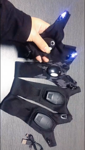 Night Light Waterproof Fishing Gloves with LED Rescue Outdoor Gear Cycling Durable Fingerless Flashlight Gloves