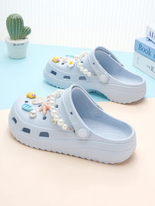 Womens Hole Shoes Summer Outwear Thick Sole Online Influencer Fashion Non Slip Soft Bottom Medical Closed Toe Half Slippers Womens Beach Sandals