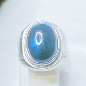 cincin batu bacan Doko majiko asli dim 16×12×4 ring titanium silver size 7