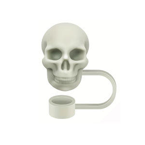 Skull Straw Cover Cap For Cup Reusable 10mm Silicone Straw Topper Compatible 30&40 Oz Tumbler With Handle Tips Lids