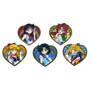 Bandai | Heart Shape Sailor Moon Enamel Pins Classic Anime Character Lapel Brooch Badges Decorative Pins for Clothing Gift for Girls