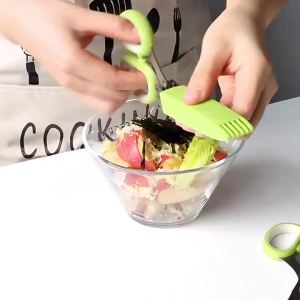 🚚พร้อมส่ง🚚 กรรไกรซอยผัก 5 ใบมีด กรรไกรหั่นผัก ซอยต้นหอม กรรไกรสแตนเลส อุปกรณ์ทำครัว กรรไกรเอนกประสงค์ 5 กรรไกรครัวกรรไกรกรรไกร