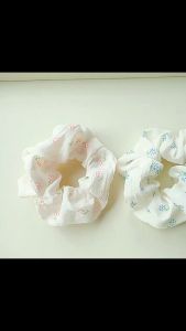 Scrunchie Impor Bahan Sifon Motif Bunga Chiffon Floral Print Summer Hair Scrunchies SKH002
