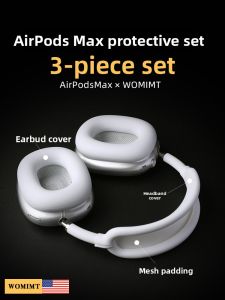 WOMIMT  Airpods Max Protective Case Set 3 Decorative Silicone Headband Headset Cover Compatible with  Bluetooth Headphones