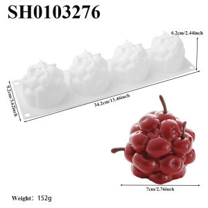 4-Cell Creative Spherical Cherry Design Silicone Chocolate Mold Food Grade French Mousse Cake Mould Kitchen Dessert Bakeware