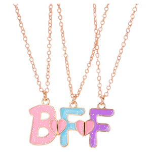 Simple Letter Drop Oil Pendant Heart Shape Necklace for Best Friends Children Sisters Gift Alloy Material Gold Color Cross Chain
