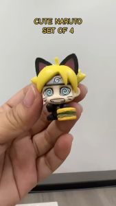 Set of 4 mini figure Naruto Boruto Uzumaki Sasuke Uchiha Figure Toy Petit Chara Land Naruto Model