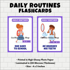 DAILY ROUTINES FLASHCARDS FOR KIDS | LAMINATED EDUCATIONAL GOOD HABITS DAILY ROUTINES FOR TEACHING KIDS TODDLERS AND PRESCHOOLERS