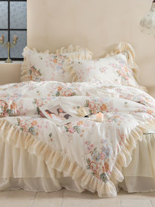 Elegant Lace Pure Cotton Bedding Set French Fresh Style