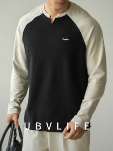 UBV | American Sporty V-Neck Dropped Shoulder Loose Fitting Hoodie