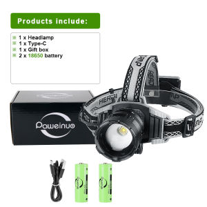 8000000LM 500W LED Powerful Headlamp USB Rechargeable Head Flashlight 5000 Meters LED Headlight Zoom Head Lamp Long Shot Lantern